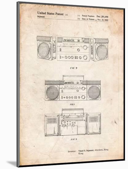 Hitachi Boom Box Patent-Cole Borders-Mounted Art Print