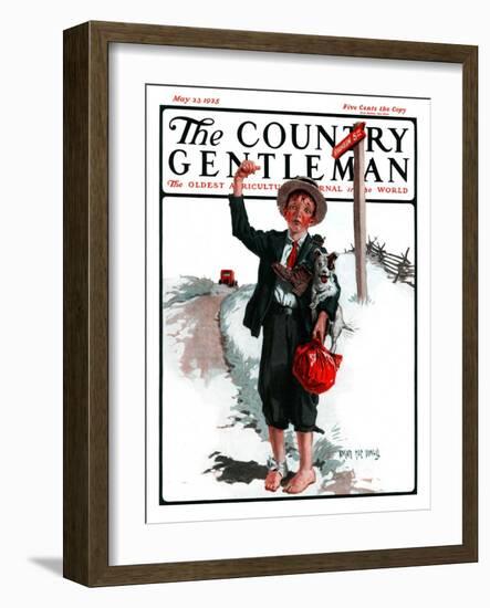 "Hitchhiking Boy," Country Gentleman Cover, May 23, 1925-Angus MacDonall-Framed Giclee Print