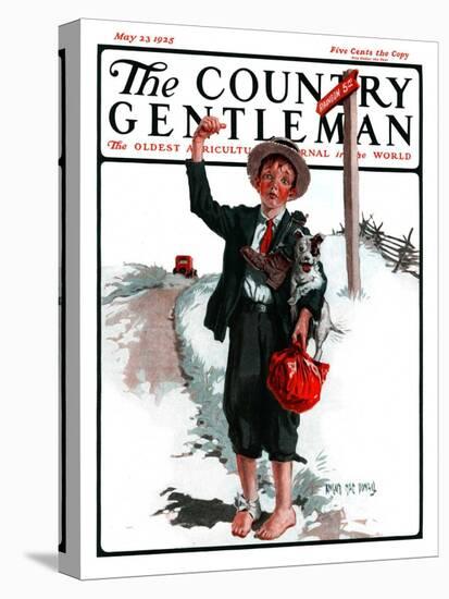 "Hitchhiking Boy," Country Gentleman Cover, May 23, 1925-Angus MacDonall-Stretched Canvas