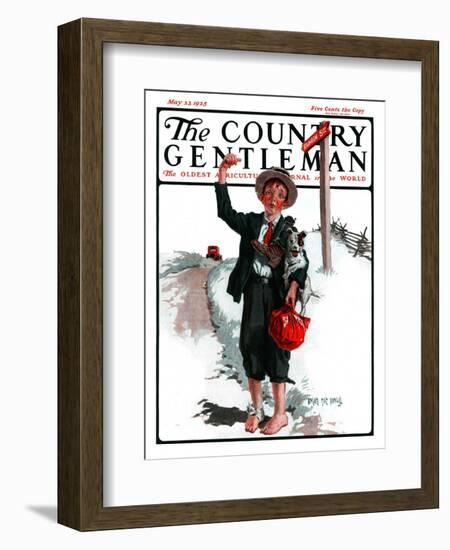 "Hitchhiking Boy," Country Gentleman Cover, May 23, 1925-Angus MacDonall-Framed Giclee Print