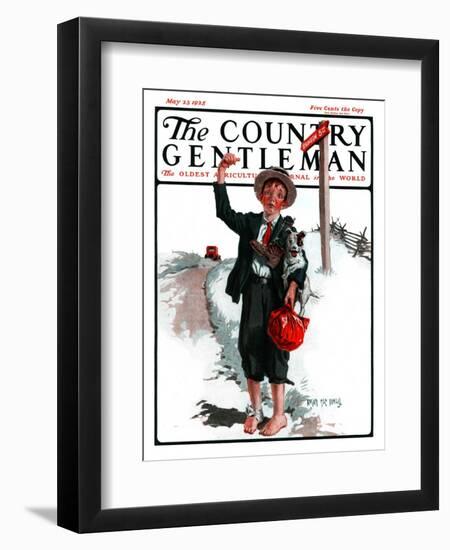 "Hitchhiking Boy," Country Gentleman Cover, May 23, 1925-Angus MacDonall-Framed Giclee Print