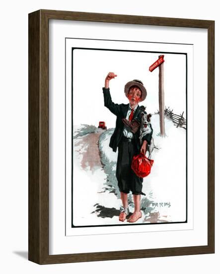 "Hitchhiking Boy,"May 23, 1925-Angus MacDonall-Framed Giclee Print