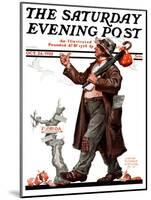 "Hitchhiking to Florida," Saturday Evening Post Cover, October 24, 1925-Edgar Franklin Wittmack-Mounted Giclee Print