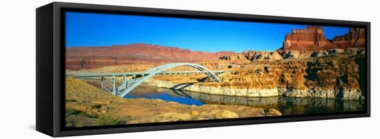 Hite Overlook and Cataract Canyon Bridge over Colorado River-null-Framed Stretched Canvas