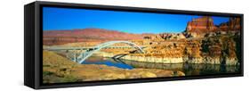 Hite Overlook and Cataract Canyon Bridge over Colorado River-null-Framed Stretched Canvas