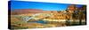 Hite Overlook and Cataract Canyon Bridge over Colorado River-null-Stretched Canvas