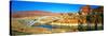 Hite Overlook and Cataract Canyon Bridge over Colorado River-null-Stretched Canvas