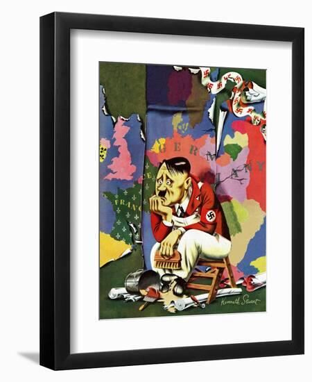 "Hitler as Wallpaperer," July 31, 1943-Ken Stuart-Framed Premium Giclee Print