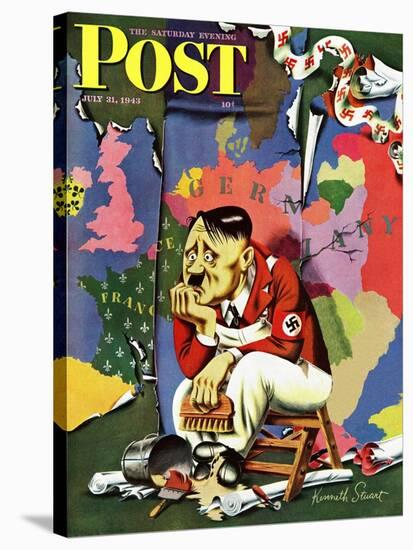 "Hitler as Wallpaperer," Saturday Evening Post Cover, July 31, 1943-Ken Stuart-Stretched Canvas