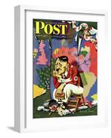 "Hitler as Wallpaperer," Saturday Evening Post Cover, July 31, 1943-Ken Stuart-Framed Giclee Print