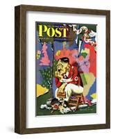 "Hitler as Wallpaperer," Saturday Evening Post Cover, July 31, 1943-Ken Stuart-Framed Giclee Print