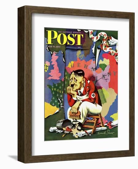 "Hitler as Wallpaperer," Saturday Evening Post Cover, July 31, 1943-Ken Stuart-Framed Giclee Print