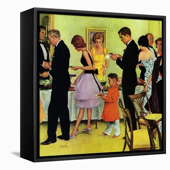 "Hitting the Buffet," November 11, 1961-George Hughes-Framed Stretched Canvas