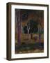 Hiva Oa (Landscape with a Pig and a Hors)-Paul Gauguin-Framed Giclee Print