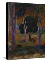 Hiva Oa (Landscape with a Pig and a Hors)-Paul Gauguin-Stretched Canvas
