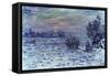 Hiver sur la Seine, Lavacourt-Claude Monet-Framed Stretched Canvas