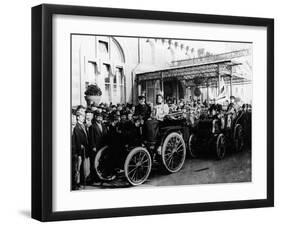 HJ Lawson and His Wife at the Start of the Emancipation Run, Brighton, East Sussex, 1896-null-Framed Photographic Print