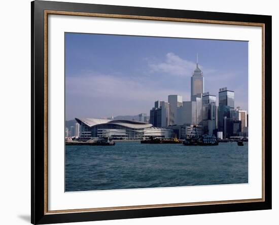 Hk Convention and Exhibition Center, Victoria Harbour, Hong Kong, China-Amanda Hall-Framed Photographic Print