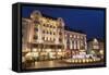 Hlavne Nam (Main Square) at Dusk, Bratislava, Slovakia, Europe-Ian Trower-Framed Stretched Canvas