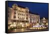 Hlavne Nam (Main Square) at Dusk, Bratislava, Slovakia, Europe-Ian Trower-Framed Stretched Canvas