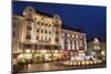 Hlavne Nam (Main Square) at Dusk, Bratislava, Slovakia, Europe-Ian Trower-Mounted Photographic Print