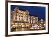 Hlavne Nam (Main Square) at Dusk, Bratislava, Slovakia, Europe-Ian Trower-Framed Photographic Print