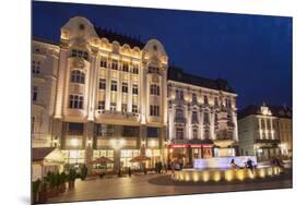 Hlavne Nam (Main Square) at Dusk, Bratislava, Slovakia, Europe-Ian Trower-Mounted Photographic Print