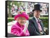 HM Queen Elizabeth and Prince Andrew at Royal Ascot-Associated Newspapers-Framed Stretched Canvas