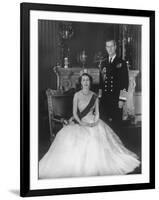 HM Queen Elizabeth II and Hrh Duke of Edinburgh at Buckingham Palace, 12th March 1953-Sterling Henry Nahum Baron-Framed Photographic Print