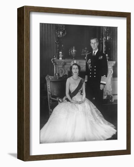 HM Queen Elizabeth II and Hrh Duke of Edinburgh at Buckingham Palace, 12th March 1953-Sterling Henry Nahum Baron-Framed Photographic Print