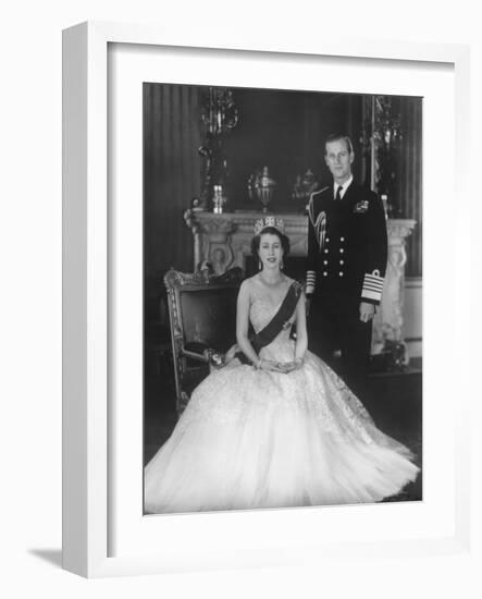 HM Queen Elizabeth II and Hrh Duke of Edinburgh at Buckingham Palace, 12th March 1953-Sterling Henry Nahum Baron-Framed Photographic Print