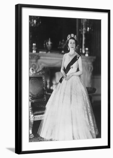 HM Queen Elizabeth II at Buckingham Palace, 12th March 1953-Sterling Henry Nahum Baron-Framed Photographic Print