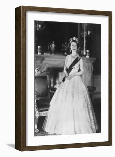 HM Queen Elizabeth II at Buckingham Palace, 12th March 1953-Sterling Henry Nahum Baron-Framed Photographic Print