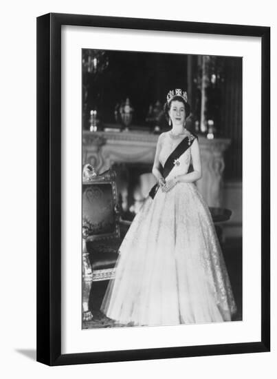 HM Queen Elizabeth II at Buckingham Palace, 12th March 1953-Sterling Henry Nahum Baron-Framed Photographic Print