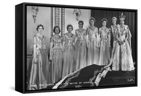 HM Queen Elizabeth II with Her Maids of Honour, the Coronation, 2nd June 1953-Cecil Walter Hardy Beaton-Framed Stretched Canvas