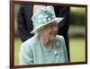 HM Queen Elizabeth in turquoise at Royal Ascot-Associated Newspapers-Framed Photo