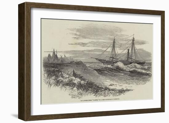 Hm Steam-Vessel Flamer, on a Reef South-East of Monrovia-null-Framed Giclee Print
