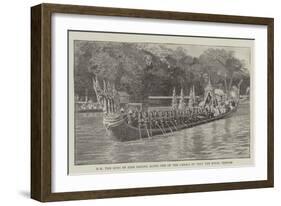 Hm the King of Siam Passing Along One of the Canals to Visit the Royal Temples-null-Framed Giclee Print