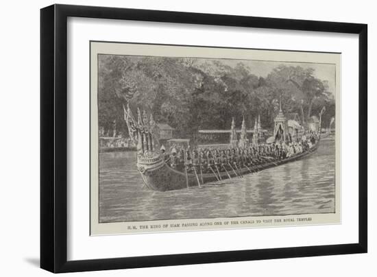 Hm the King of Siam Passing Along One of the Canals to Visit the Royal Temples-null-Framed Giclee Print