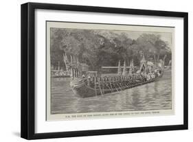 Hm the King of Siam Passing Along One of the Canals to Visit the Royal Temples-null-Framed Giclee Print