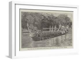 Hm the King of Siam Passing Along One of the Canals to Visit the Royal Temples-null-Framed Giclee Print