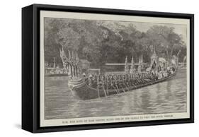 Hm the King of Siam Passing Along One of the Canals to Visit the Royal Temples-null-Framed Stretched Canvas