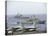 HMAS Ballarat of the Royal Australian Navy Cruises Alongside US Navy Ships-Stocktrek Images-Stretched Canvas