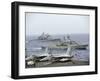 HMAS Ballarat of the Royal Australian Navy Cruises Alongside US Navy Ships-Stocktrek Images-Framed Photographic Print