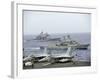 HMAS Ballarat of the Royal Australian Navy Cruises Alongside US Navy Ships-Stocktrek Images-Framed Photographic Print