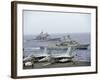 HMAS Ballarat of the Royal Australian Navy Cruises Alongside US Navy Ships-Stocktrek Images-Framed Photographic Print