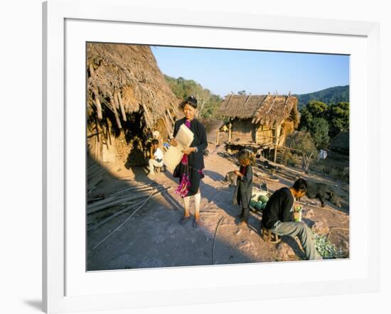 Hmong Village of Ban Mak Phoun, Between Udomoxai (Udom Xai) and Luang Nam Tha, Laos, Indochina-Jane Sweeney-Framed Photographic Print