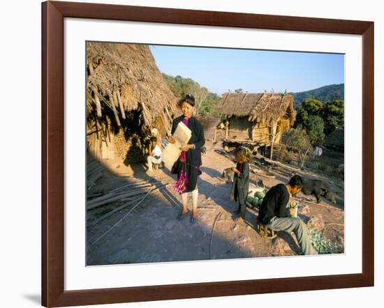 Hmong Village of Ban Mak Phoun, Between Udomoxai (Udom Xai) and Luang Nam Tha, Laos, Indochina-Jane Sweeney-Framed Photographic Print