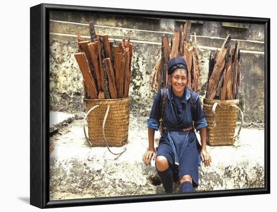 Hmong woman in Sapa region, North Vietnam-Godong-Framed Photographic Print