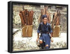 Hmong woman in Sapa region, North Vietnam-Godong-Framed Photographic Print